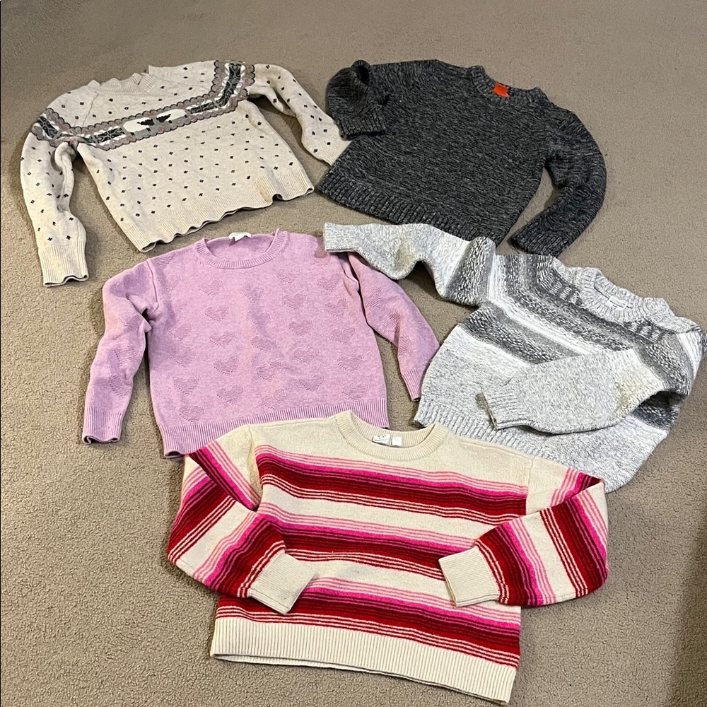 Lot of 5 girl sweaters